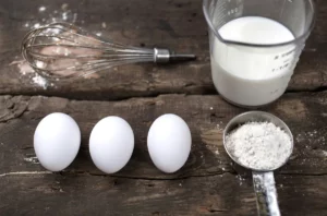Zutaten Backen, Eier Mehl Milch - Rezept Dr. Marianne Thuy